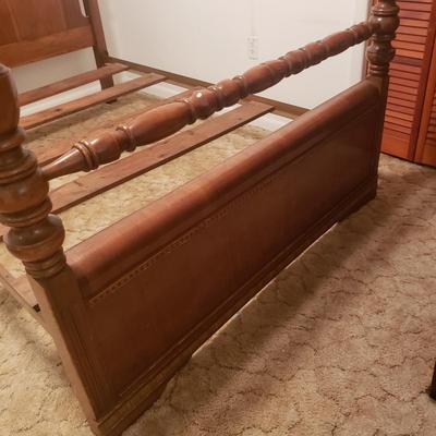 Vintage Waterfall Double Bed Frame and Matching Dresser (B2-KD)