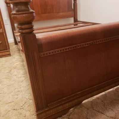 Vintage Waterfall Double Bed Frame and Matching Dresser (B2-KD)