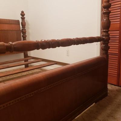 Vintage Waterfall Double Bed Frame and Matching Dresser (B2-KD)