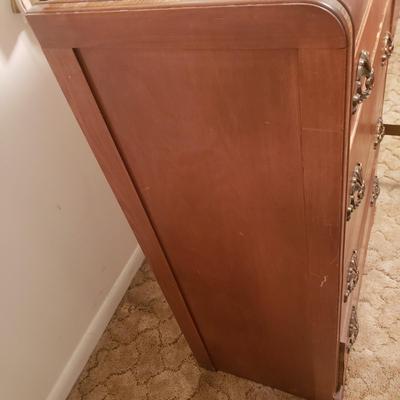 Vintage Waterfall Double Bed Frame and Matching Dresser (B2-KD)