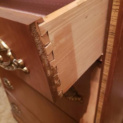 Vintage Waterfall Double Bed Frame and Matching Dresser (B2-KD)