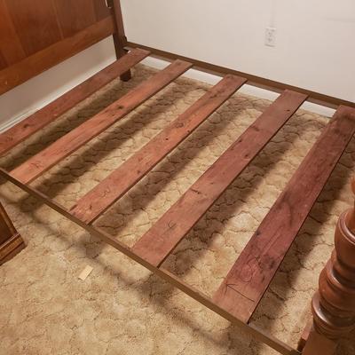 Vintage Waterfall Double Bed Frame and Matching Dresser (B2-KD)