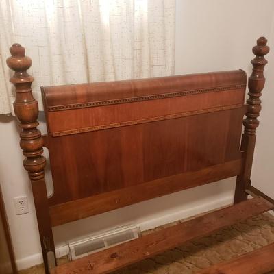Vintage Waterfall Double Bed Frame and Matching Dresser (B2-KD)
