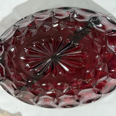 Vintage Red Glassware, candy dish or a cigarette dish