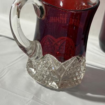 Vintage Red Glassware, candy dish or a cigarette dish