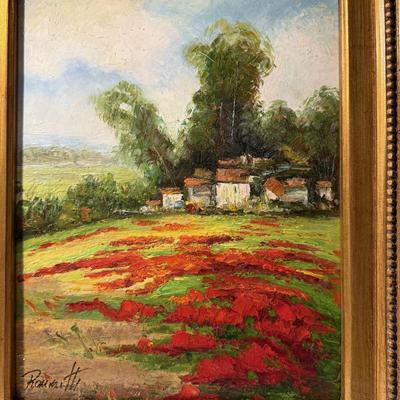 Impressionist Style Poppy-field Oil Painting (P-BM)