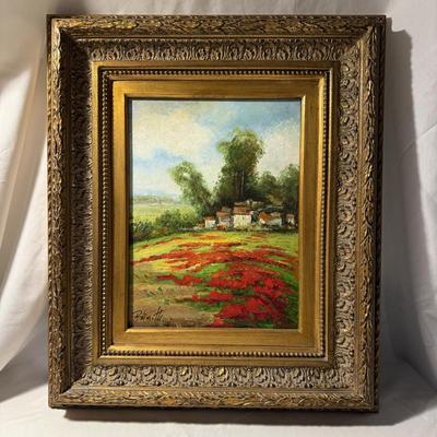 Impressionist Style Poppy-field Oil Painting (P-BM)