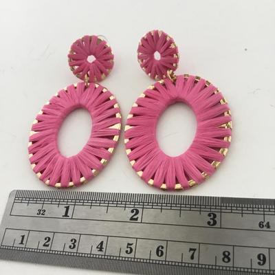 Pink dangle loop earrings