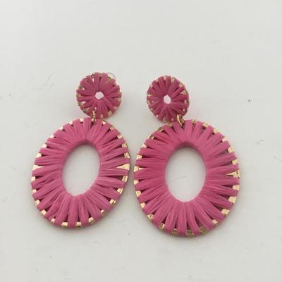 Pink dangle loop earrings