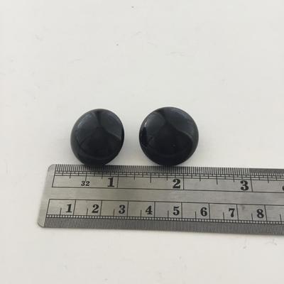 Black round vintage clip on earrings