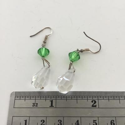 Faux crystal beaded dangle earrings