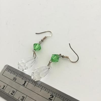 Faux crystal beaded dangle earrings