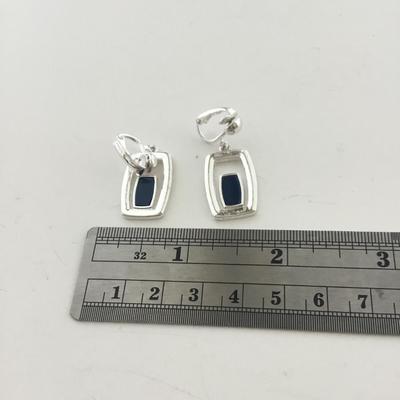 Silver tone fashion clip on earrings