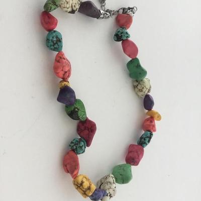 Unique colorful stone type necklace