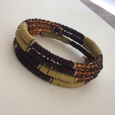 Brown multilayer beaded fashion bracelet
