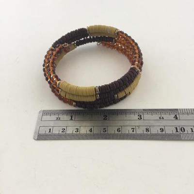 Brown multilayer beaded fashion bracelet