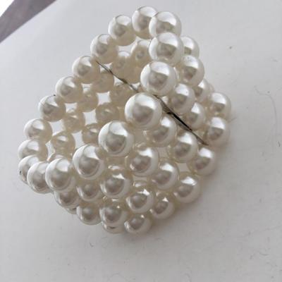 White beaded multilayer fashion bracelet