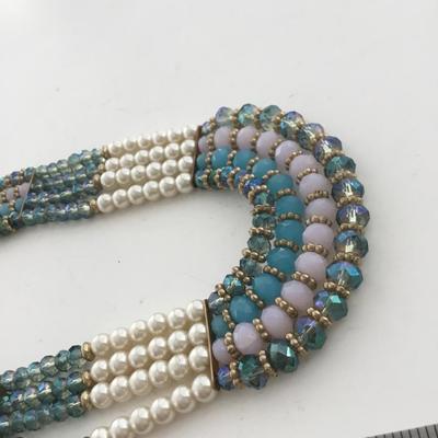 Colorful multilayer beaded fashion necklace