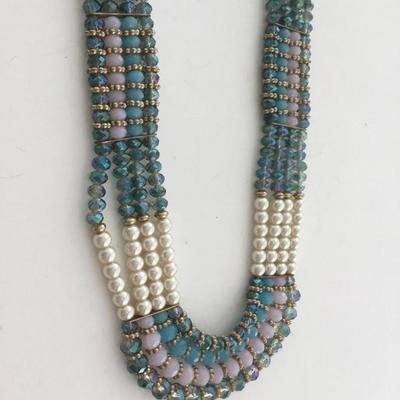 Colorful multilayer beaded fashion necklace