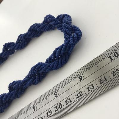 Blue beaded twist fashion necklace