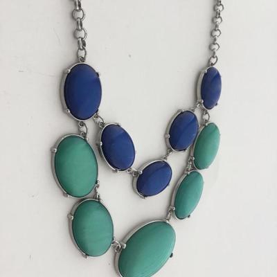 Dark blue light blue fashion necklace