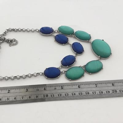 Dark blue light blue fashion necklace