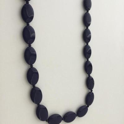 Unmarked navy blue fashion necklace