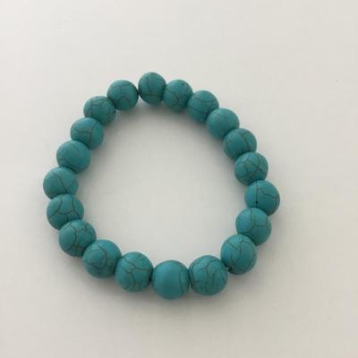 Blue howlite type beaded stretchy bracelet