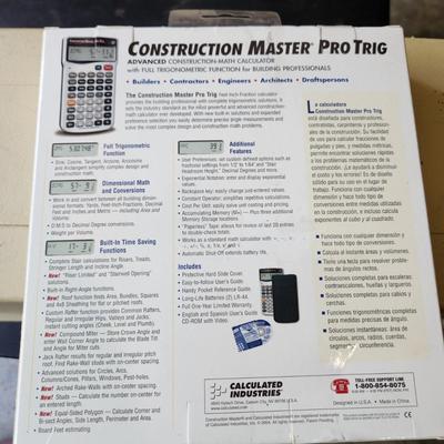 Construction Master Pro Trig Math Calculator NIB