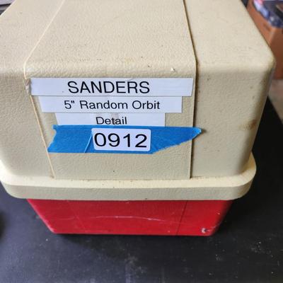 Tool Box with Sanders Ryobi DS-1000, DeWalt D26453, Porter Cable 333 5" Random Orbit Sander Tested