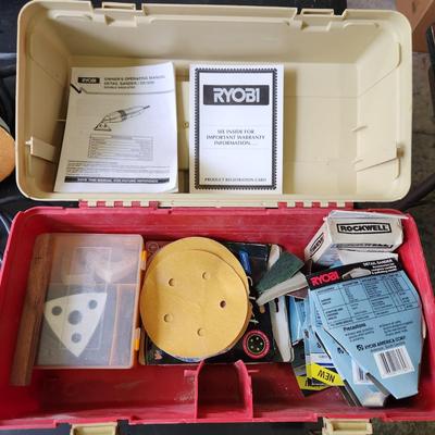 Tool Box with Sanders Ryobi DS-1000, DeWalt D26453, Porter Cable 333 5" Random Orbit Sander Tested