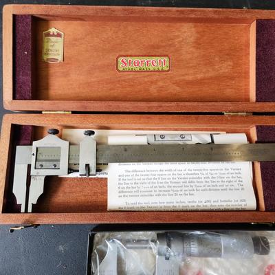 Starrett Measuring Ruler & Tools Pocket Scriber, Satin Chrome Rule C604R -1 2 3 4, Micrometer 238XRL