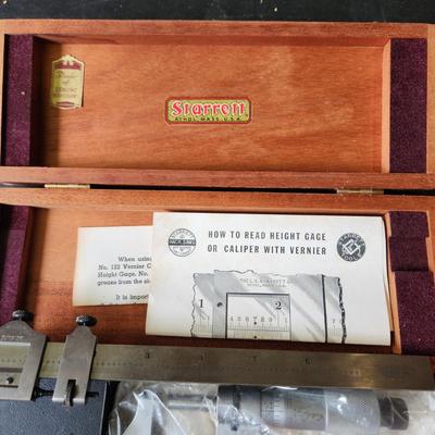 Starrett Measuring Ruler & Tools Pocket Scriber, Satin Chrome Rule C604R -1 2 3 4, Micrometer 238XRL
