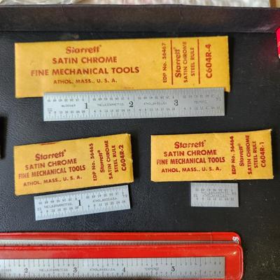 Starrett Measuring Ruler & Tools Pocket Scriber, Satin Chrome Rule C604R -1 2 3 4, Micrometer 238XRL