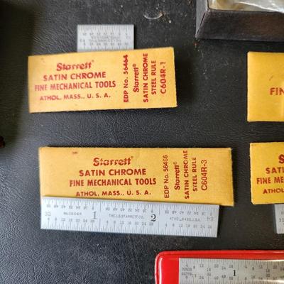 Starrett Measuring Ruler & Tools Pocket Scriber, Satin Chrome Rule C604R -1 2 3 4, Micrometer 238XRL