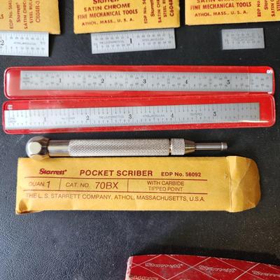 Starrett Measuring Ruler & Tools Pocket Scriber, Satin Chrome Rule C604R -1 2 3 4, Micrometer 238XRL