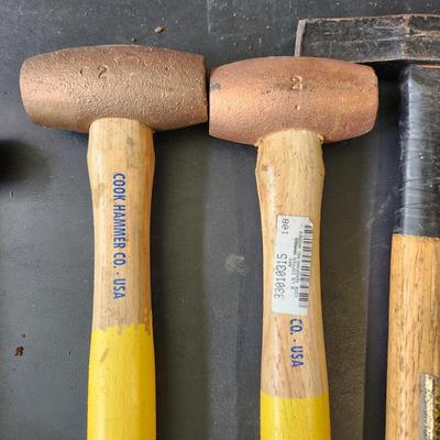 Lot of Hammers Plump 15oz. 2 2 lb Copper Hammer No Spark, 1 Stanley
