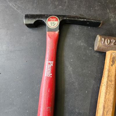 Lot of Hammers Plump 15oz. 2 2 lb Copper Hammer No Spark, 1 Stanley