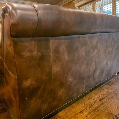 Mocha colored leather sofa #1