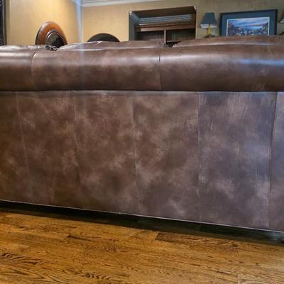 Mocha colored leather sofa #1
