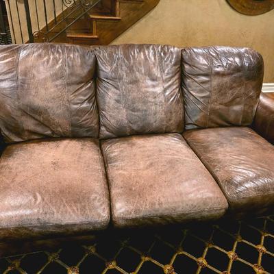 Mocha colored leather sofa #2
