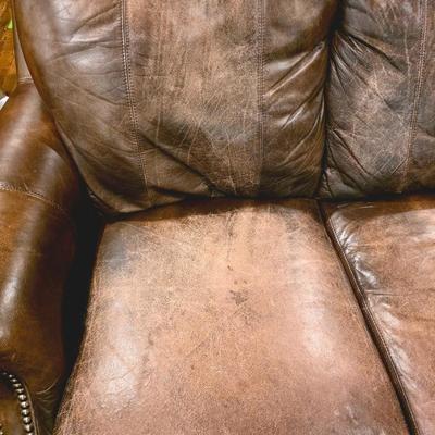 Mocha colored leather sofa #2
