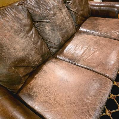 Mocha colored leather sofa #2