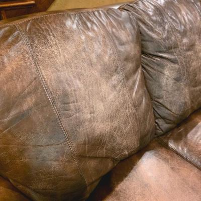 Mocha colored leather sofa #2