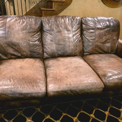 Mocha colored leather sofa #2