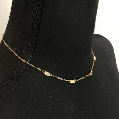 Pretty gold tone Crystal rhinestone necklace. Very nice.