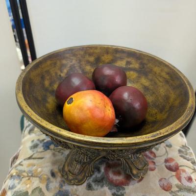 Sale Photo Thumbnail #37: Bowl with four pieces of faux fruit.