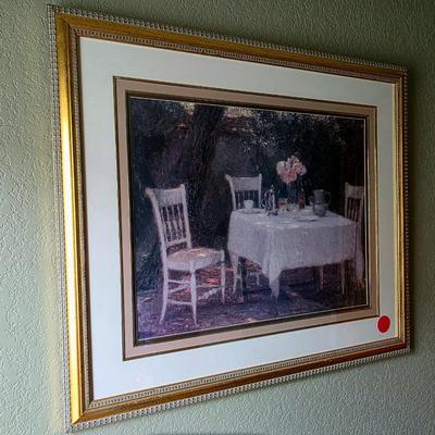 Sale Photo Thumbnail #51: Framed Tea time print.  
Frame size. 39.5"× 34"