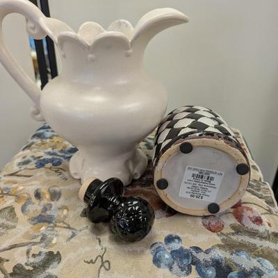 Sale Photo Thumbnail #42: crackle pitcher and bottle in great condition.