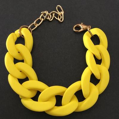 Cute chunky yellow chain link bracelet